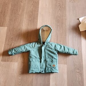 Green Hooded Jacket with Pockets